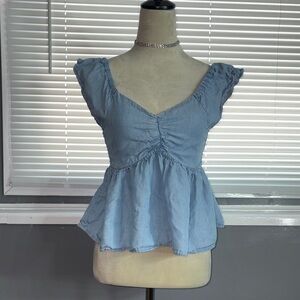 Chic Light Blue Women's Blouse